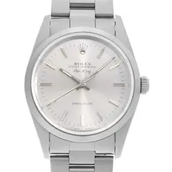 ROLEX AIR KING 14000 SILVER BAR S NUMBER SECOND HAND MENS