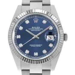 ROLEX DATEJUST 41 10P DIAMOND 126334G BLUE 3 ROW OYSTER BRACELET RANDOM NUMB...