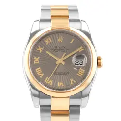 ROLEX DATEJUST 36 116203 GREY SUNBEAM DIAL  STEEL YELLOW GOLD OYSTER MENS WATCH