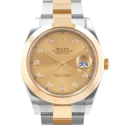 ROLEX DATEJUST 41 126303 CHAMPAGNE DIAMOND  STEEL YELLOW GOLD OYSTER MENS WATCH