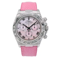ROLEX DAYTONA 116519 BEACH PINK 18K WHITE GOLD AUTOMATIC WATCH Y SERIAL 2002