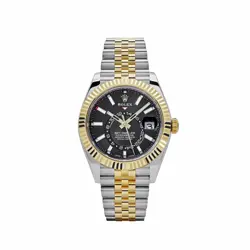 ROLEX SKY-DWELLER 326933 STAINLESS STEEL YELLOW GOLD JUBILEE BLACK DIAL