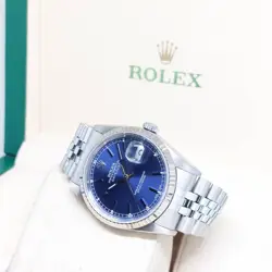 ROLEX 36MM BLUE STICKS DIAL OYSTER PERPETUAL DATEJUST REF: 16234 (P SERIES)
