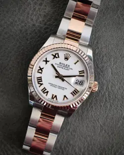 ROLEX DATEJUST 31 STEEL ROSE GOLD BOX PAPERS WHITE ROMAN LADIES 278271 CARD 2019
