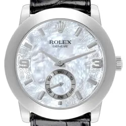 ROLEX CELLINI CELLINIUM 5240 35MM PLATINUM MOTHER OF PEARL DIAL WITH BOX