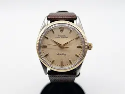VINTAGE $10,000 ROLEX AIRKING 18K YELLOW GOLD SS MENS 34MM WATCH SERVICED