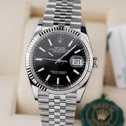 ROLEX DATEJUST 36 126234 BLACK DIAL FLUTED JUBILEE FULL SET NEW 2024