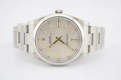 ROLEX 2024 OYSTER PERPETUAL 41MM SILVER DIAL STAINLESS STEEL WATCH 124300