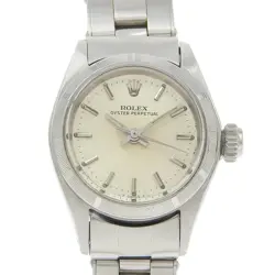 ROLEX OYSTER PERPETUAL 6623 STAINLESS STEEL AUTOMATIC WOMEN  SILVER DIAL WATCH