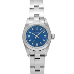 USED ROLEX 67180 U (MANUFACTURED AROUND 1998) BLUE WOMEN  WATCH