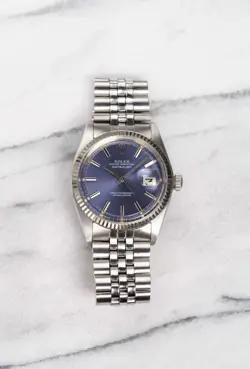 VINTAGE ROLEX DATEJUST REF 1601 70S AUTOMATIC BLUE DIAL 36MM CASE