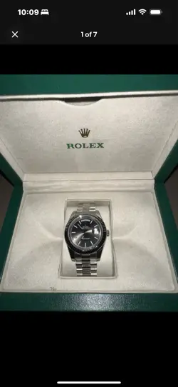ROLEX MENS WATCH DAY-DATE 40MM SILVER PRESIDENT BRACELET BLACK DIAL