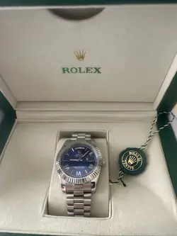 ROLEX 228239 DAY-DATE BLUE ROMAN 40MM WHITE GOLD WATCH