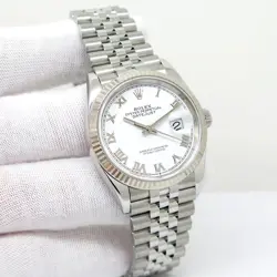 ROLEX 126234 DATEJUST WITH WHITE ROMAN DIAL ON JUBILEE