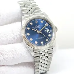 ROLEX 126234 DATEJUST WITH BLUE DIAMOND DIAL ON JUBILEE