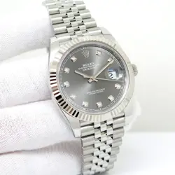 ROLEX 126334 DATEJUST 41 WITH SLATE DIAMOND DIAL ON JUBILEE
