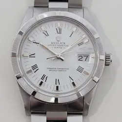 MENS ROLEX OYSTER PERPETUAL DATE 15010 35MM AUTOMATIC 1980S ALL ORIGINAL RA473