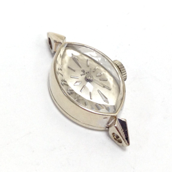 ROLEX 17 JEWELS 14KT WHITE GOLD MECH. MANUAL WIND WATCH HEAD WOMEN'S VTG RUNS