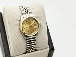 ROLEX LADIES DATE 6917 CHAMPAGNE DIAL 14K YELLOW GOLD STAINLESS STEEL JUBILEE