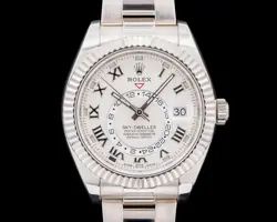 ROLEX SKY DWELLER 326939 18K WHITE GOLD SILVER DIAL