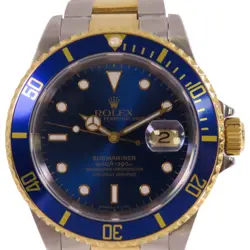 ROLEX SUBMARINAR DATE 16613 AUTOMATIC WATCH 18 YELLOW GOLD STAINLESS STEEL