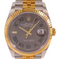 ROLEX DATEJUST WIMBLEDON 5S53E450 AUTOMATIC WATCH 18K YG STAINLESS STEEL GRAY