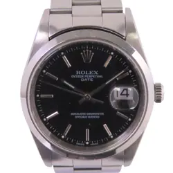 ROLEX PERPETUAL DATE 15200 AUTOMATIC WATCH BLACK STAINLESS STEEL