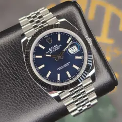 MINT ROLEX DATEJUST PERPETUAL 126334 SUNRAY BLUE JUBILEE 18K GOLD 41MM B&P