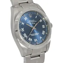 ROLEX ROLEX AIRKING TURNED BEZEL 114210 BLUE/ROMAN DIAL PRE-OWNED MEN'S WATCH