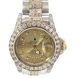 MENS ROLEX SUBMARINER 18K GOLD DIAMOND WATCH