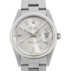 ROLEX OYSTER PERPETUAL DATE 15200 SILVER BAR D NUMBER SECOND HAND MENS