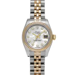 ROLEX DATEJUST 179173NG WHITE SHELL/DIAMOND 660276