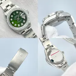 ROLEX DATEJUST LADIES 26MM 69190 GREEN MOP DIAMOND DIAL & DIAMOND BEZEL BOX