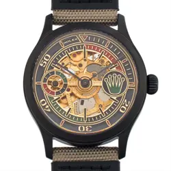 MARRIAGE WATCH ROLEX 42MM MEN WITH POCKET ARRANGEMENT ANTIQUE 1953 BLACK
