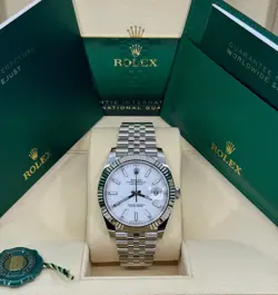 MINT ROLEX DATEJUST 41MM, WHITE, JUBILEE, 126334, DATED 2024