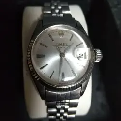 ROLEX OYSTER PERPETUAL DATE WG BEZEL LADIES