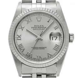 ROLEX 4/1  DATEJUST 16234 K NUMBER 2002 SILVER WATCH WRISTWATCH R45_0331