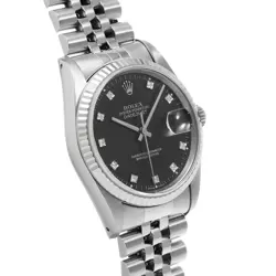 ROLEX 4/1  DATEJUST 16234G X NUMBER 1991 MANUFACTURED BLACK/DIAMOND WATCH WRISTW