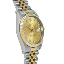 ROLEX 4/1  DATEJUST 16233G L NUMBER 1988 MANUFACTURED CHAMPAGNE/DIAMOND WATCH WR
