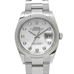 ROLEX 4/1  DATEJUST 36 126234NG RANDOM SERIAL WHITE SHELL/DIAMOND WATCH WRISTWAT