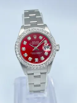 ROLEX DATEJUST 26MM 79160 RED DIAMOND DIAL & DIAMOND BEZEL BOX OYSTER