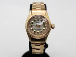 $20,000 ROLEX OYSTER PERPETUAL EMERALD DIAMOND 18K YELLOW GOLD LADIES WATCH WTY