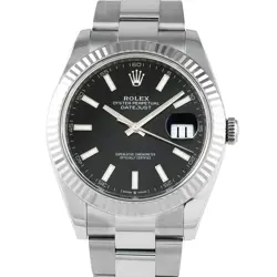 ROLEX DATEJUST 41 BLACK DIAL OYSTERSTEEL OYSTER WATCH 126334
