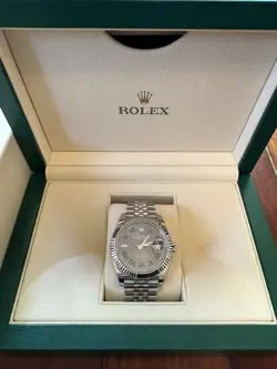 ROLEX 126334 41MM DATEJUST RHODIUM DIAL JUBILEE BAND OYSTER PERPETUAL 2022 W/BOX