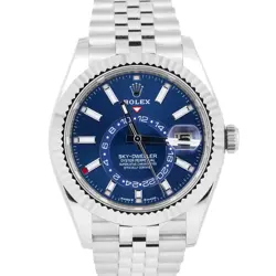 2024 NEW PAPERS ROLEX SKY-DWELLER BLUE 42MM STAINLESS JUBILEE WATCH 336934 BOX