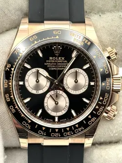 ROLEX COSMOGRAPH DAYTONA BLACK DIAL ROSE GOLD OYSTERFLEX 126515LN UNWORN 2024