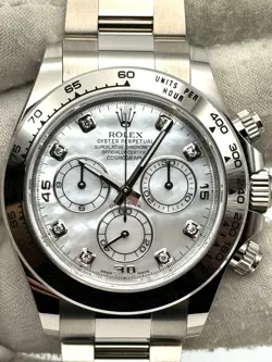 ROLEX COSMOGRAPH DAYTONA MOTHER OF PEARL DIAL WHITE GOLD BRACELET 116509 B&P '21