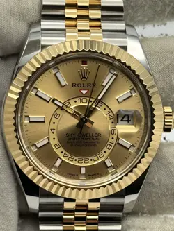 ROLEX SKYDWELLER CHAMPAGNE DIAL TWO TONE JUBILEE BRACELET 336933 B&P 2024
