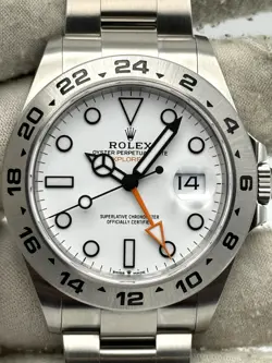 ROLEX EXPLORER II 42MM WHITE DIAL STAINLESS STEEL BRACELET 226570 B&P 2022