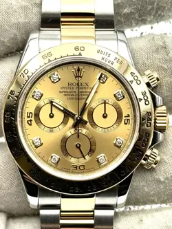 ROLEX COSMOGRAPH DAYTONA CHAMPAGNE DIAMOND DIAL TWO TONE BRACELET 116503
